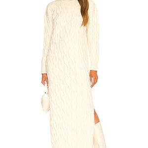 Line and Dot/Revolve Elegant Cream Knit Dress
